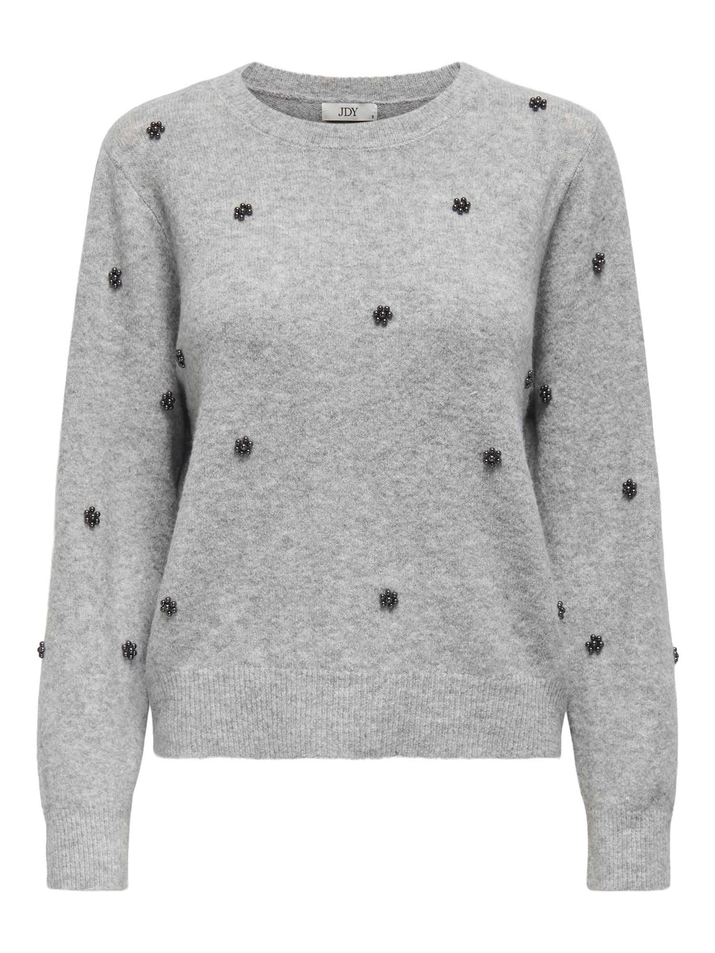 PULLOVER CON PERLE JACQUELINE DE YONG DA RAGAZZA GRIGIO