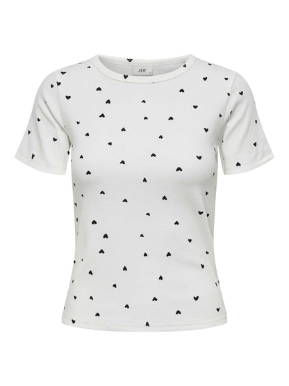 JDY SOFIA SS TOP - BIANCO-NERO