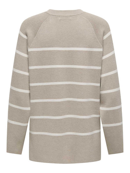 JDY SARA LS STRIPE - BEIGE
