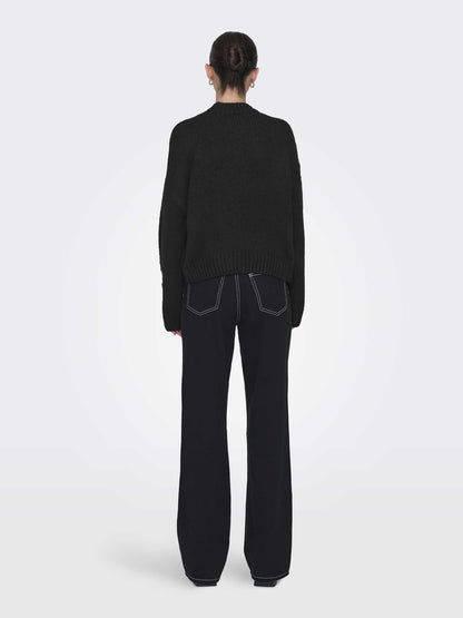 PULLOVER KILIAN A FIORI JACQUELINE DE YONG DA RAGAZZA NERO