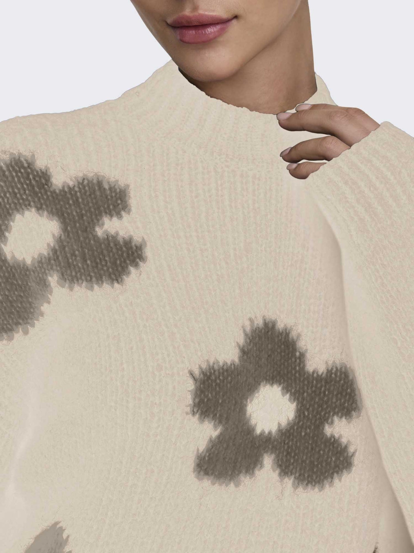 PULLOVER KILIAN A FIORI JACQUELINE DE YONG DA RAGAZZA ECRU