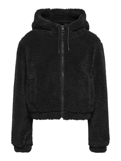 GIACCA TEDDY MILA CON CAPPUCCIO JACQUELINE DE YONG DA RAGAZZA NERO