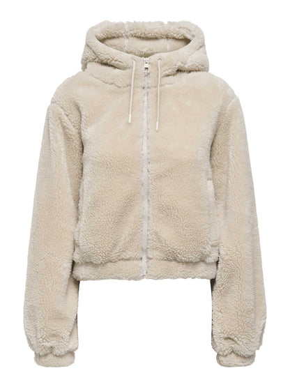 GIACCA TEDDY MILA CON CAPPUCCIO JACQUELINE DE YONG DA RAGAZZA PANNA