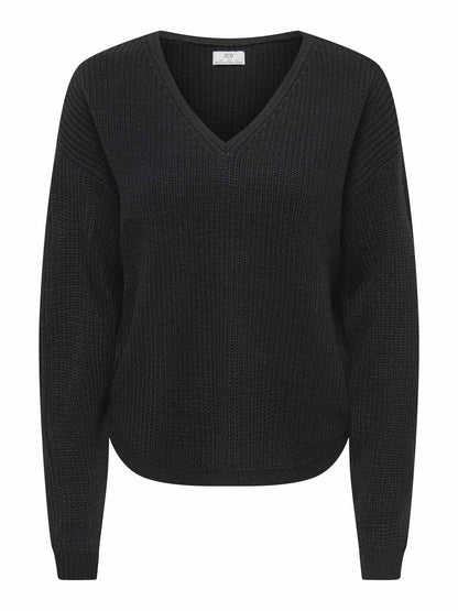 Jacqueline de Yong Jdy Evie V Neck, maglia da donna nera