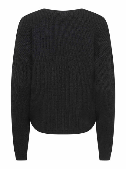 Jacqueline de Yong Jdy Evie V Neck, maglia da donna nera