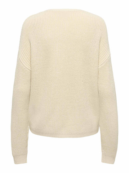Jaqueline De Yong Evie V Neck, maglia da donna beige