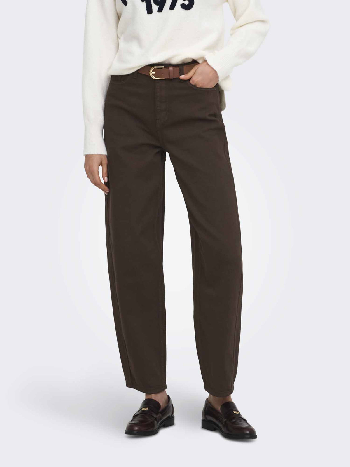 Jaqueline de Yong JDY Susie Barrel, jeans da donna marrone