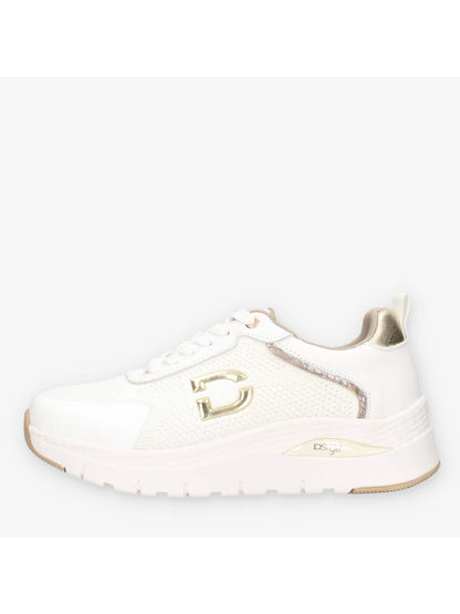 Donna Serena, sneakers da donna adulto in tessuto bianco con suola in gomma
