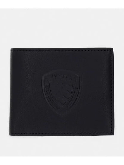 Portafoglio da uomo nero Blauer Cop in pelle