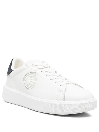 Sneakers Blauer Buck07 Lea da uomo in pelle bianca