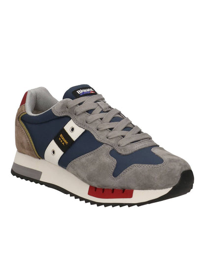 Sneakers Blauer Queens01 Nub in pelle e scamosciato grigie da uomo