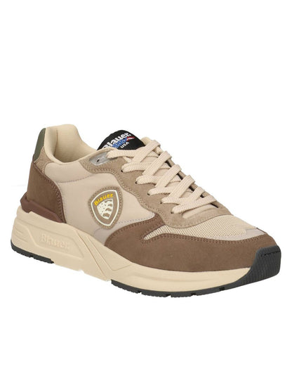Sneakers Blauer Ray02/Mes da uomo in pelle e tessuto marrone