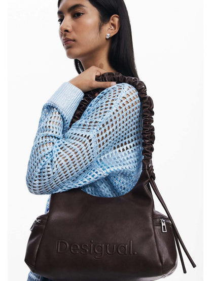 BORSA HALF LOGO DESIGUALDONNA CIOCCOLATO