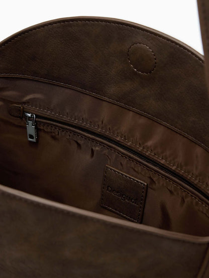 BORSA NEW PATCH DESIGUAL DONNA CIOCCOLATO