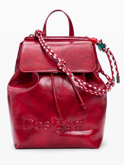 Zaino rosso Desigual Luena piccolo con logo per donna