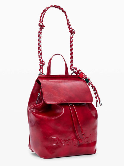 Zaino rosso Desigual Luena piccolo con logo per donna