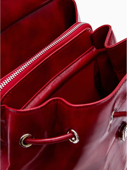 Zaino rosso Desigual Luena piccolo con logo per donna
