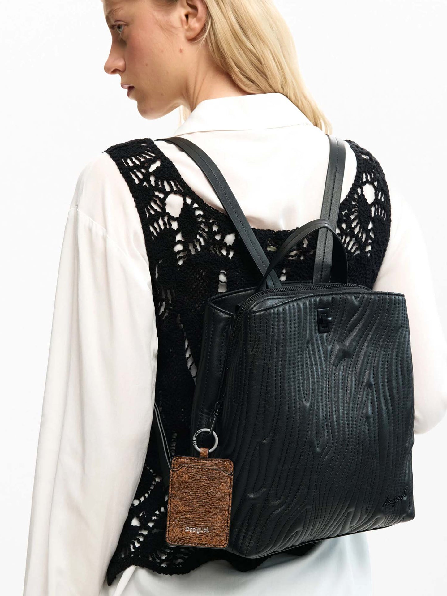 Desigual Helium Sumy, zaino piccolo nero da donna casual