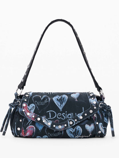Desigual Graffiti, borsa casual blu da donna con tracolla regolabile