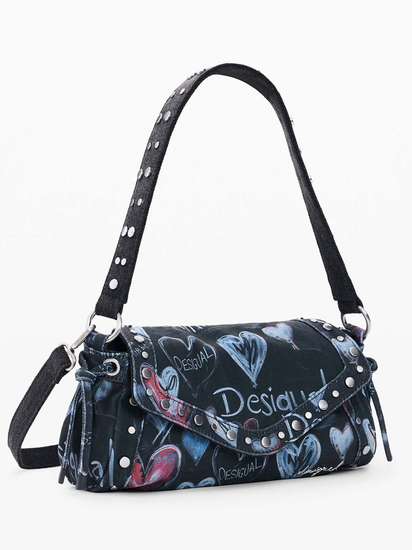 Desigual Graffiti, borsa casual blu da donna con tracolla regolabile