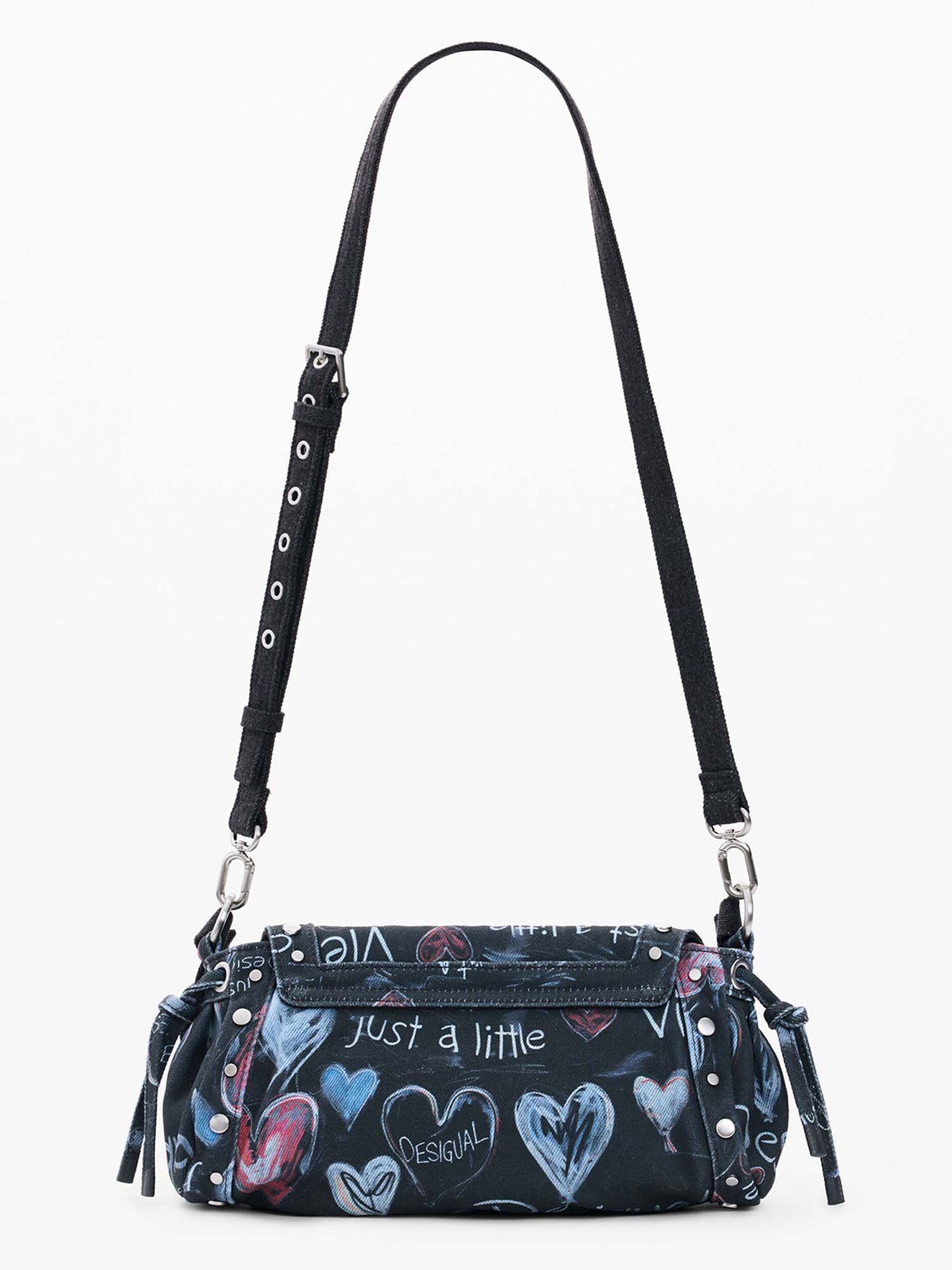 Desigual Graffiti, borsa casual blu da donna con tracolla regolabile