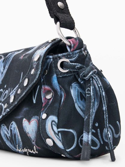 Desigual Graffiti, borsa casual blu da donna con tracolla regolabile
