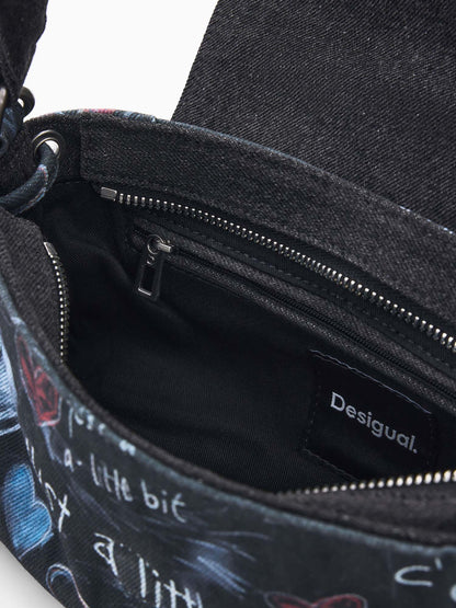 Desigual Graffiti, borsa casual blu da donna con tracolla regolabile