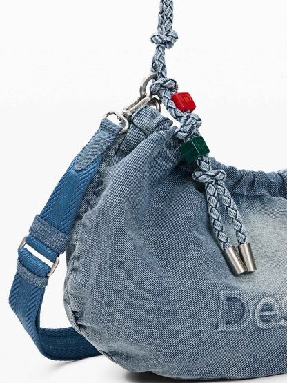 Borsa a tracolla Desigual effetto denim da donna
