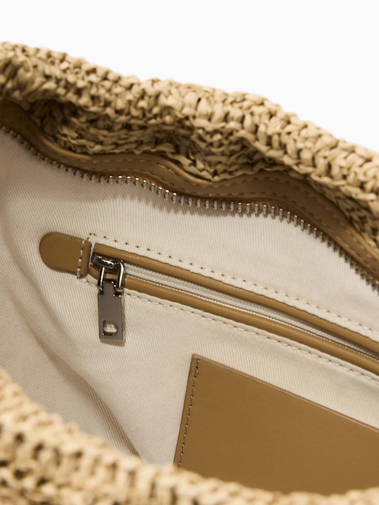 Borsa Desigual in rafia beige con charms removibili da donna