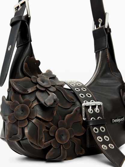Desigual Curio, borsa a tracolla da donna marrone con dettagli floreali