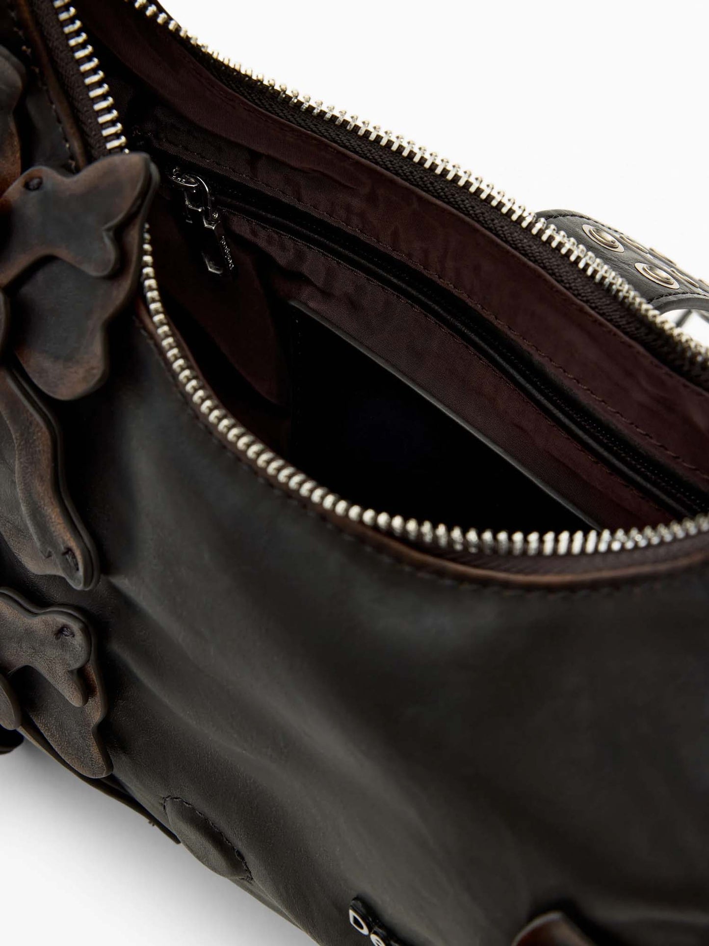 Desigual Curio, borsa a tracolla da donna marrone con dettagli floreali