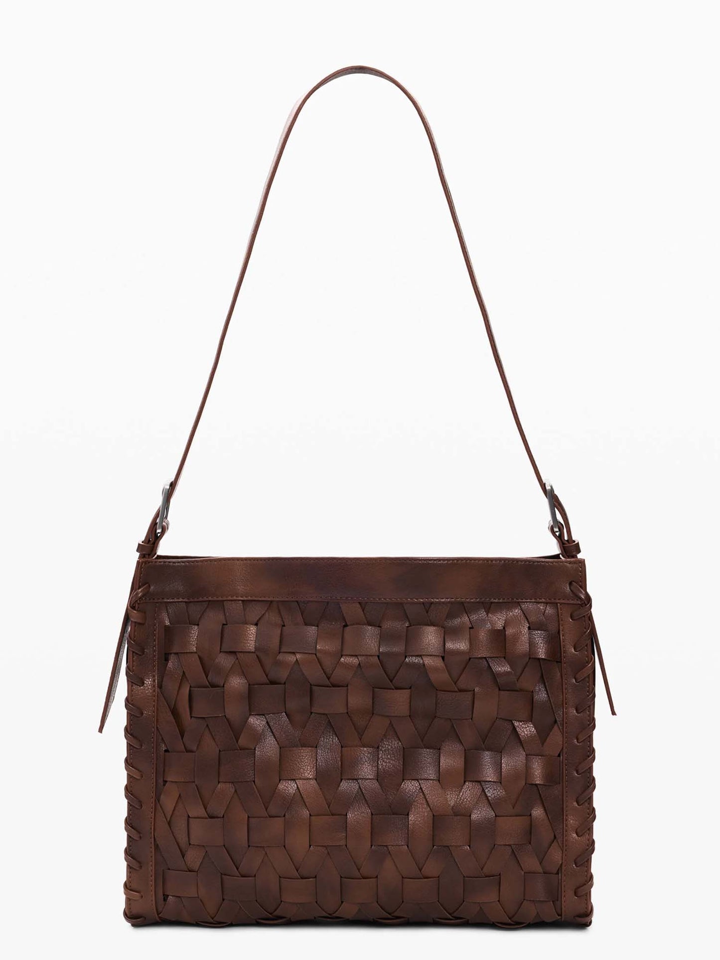 Borsa tote intrecciata marrone Desigual donna per uso quotidiano
