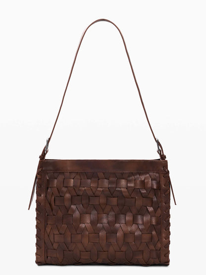 Borsa tote intrecciata marrone Desigual donna per uso quotidiano