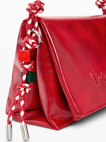Borsa Desigual a spalla rossa media con logo