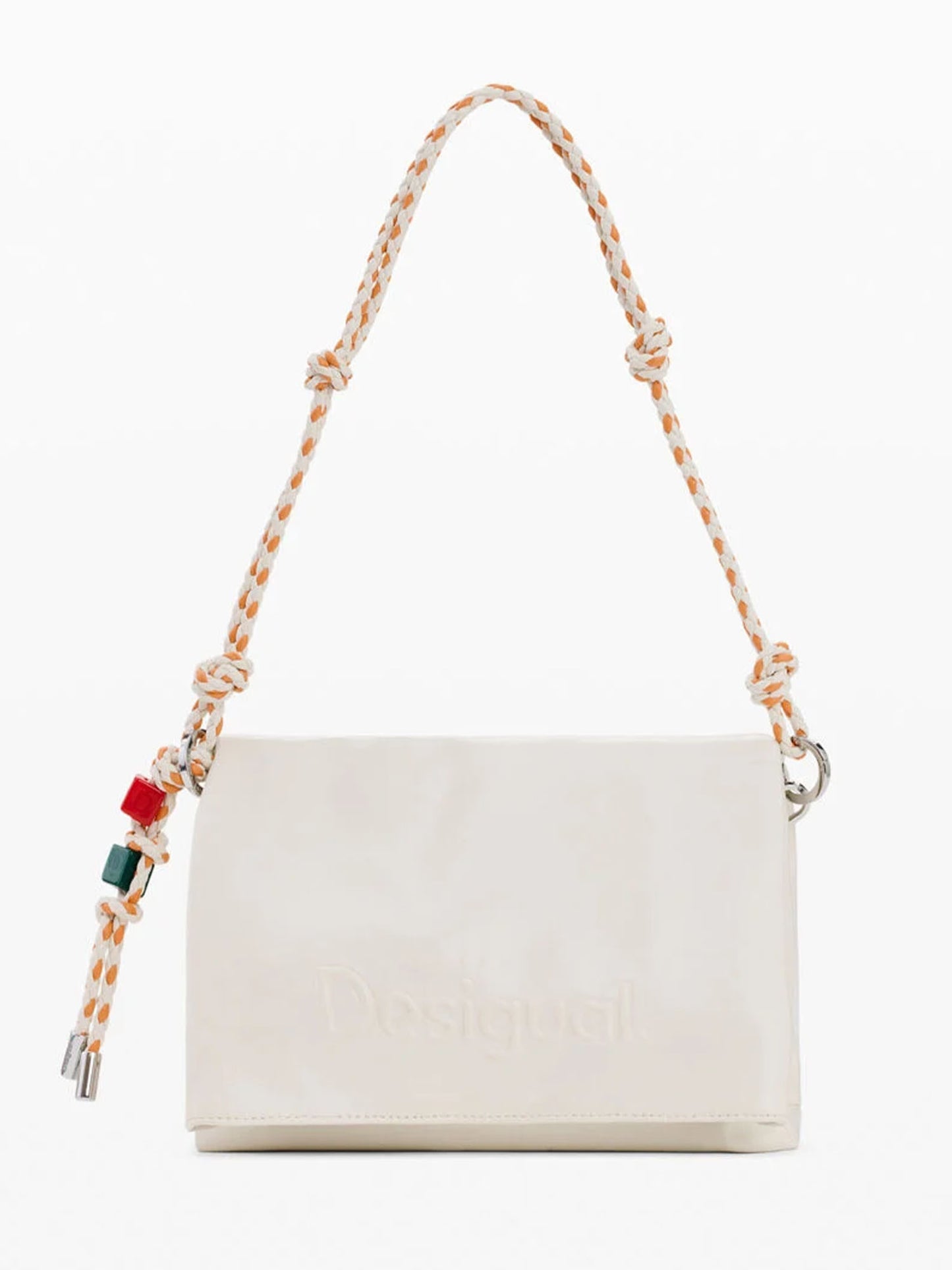 Borsa a tracolla panna Desigual con charms da donna