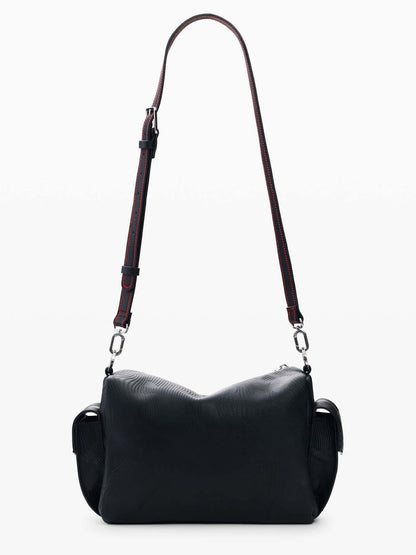 Desigual borsa nera con ricami e charm rimovibile da donna adulto