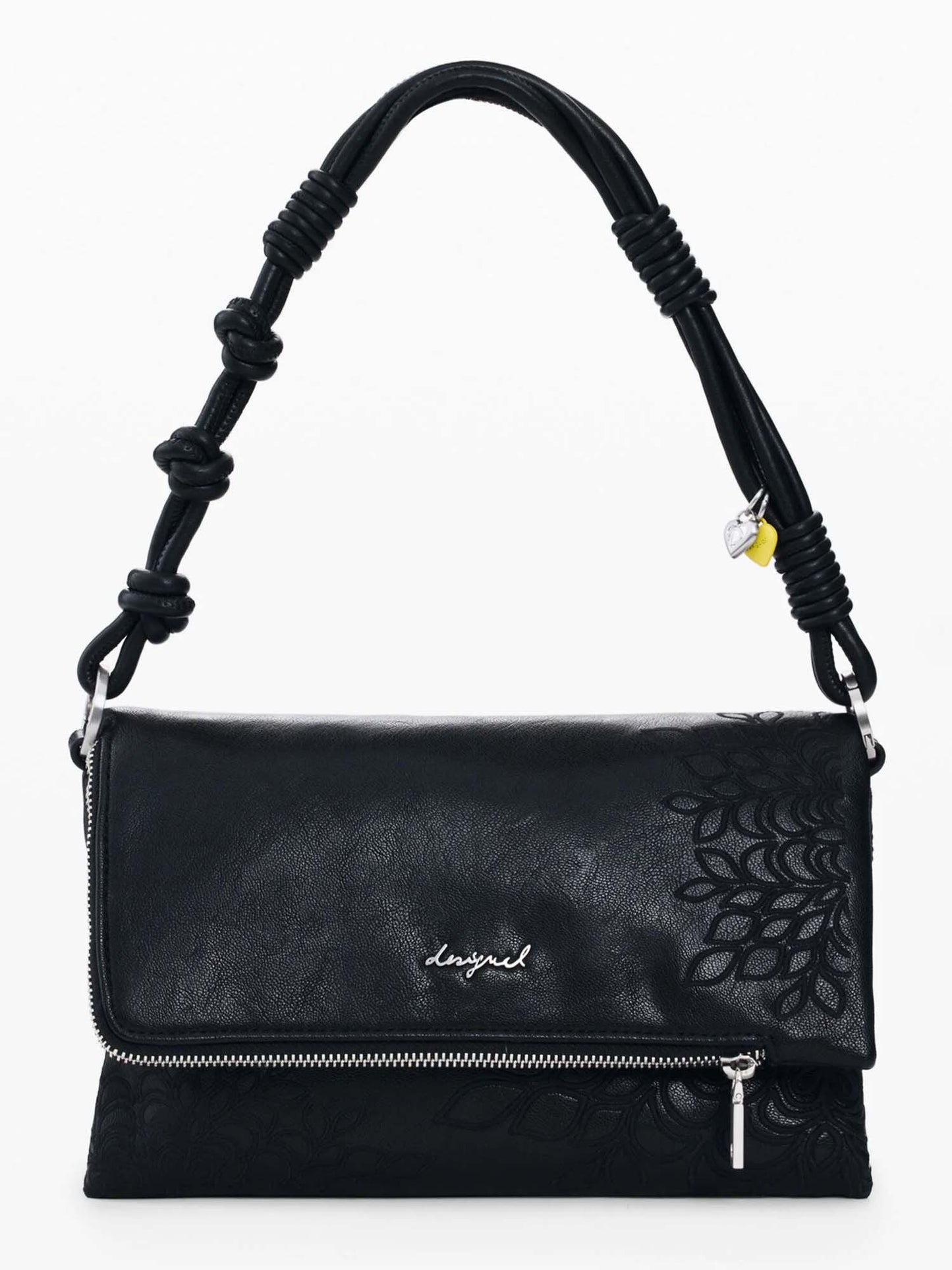 Desigual borsa a tracolla da donna adulto nera con dettagli ricamati