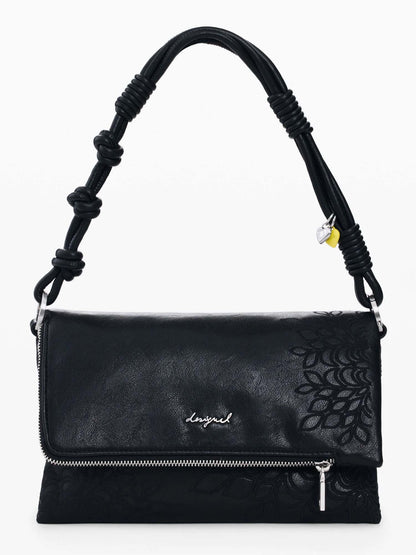 Desigual borsa a tracolla da donna adulto nera con dettagli ricamati