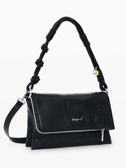 Desigual borsa a tracolla da donna adulto nera con dettagli ricamati
