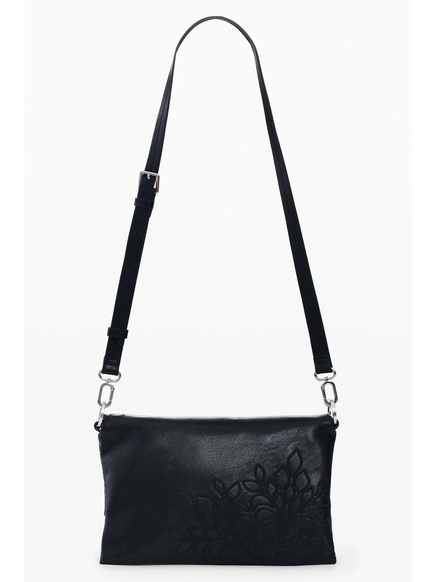 Desigual borsa a tracolla da donna adulto nera con dettagli ricamati