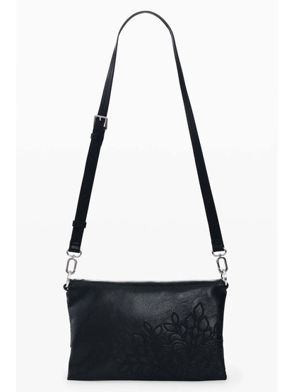Desigual borsa a tracolla da donna adulto nera con dettagli ricamati