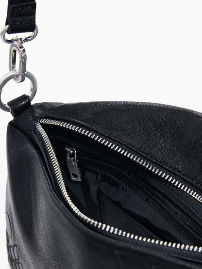 Desigual borsa a tracolla da donna adulto nera con dettagli ricamati