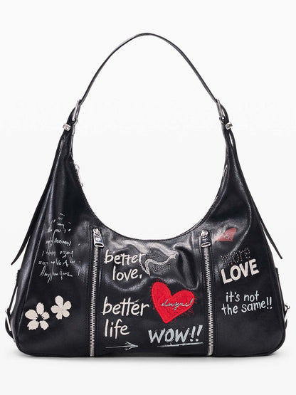 Desigual Wow Heaven Maxi, borsa  da donna nero