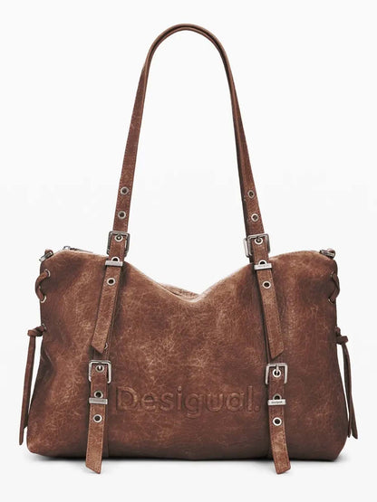 Desigual Half Logo, borsa da donna marrone