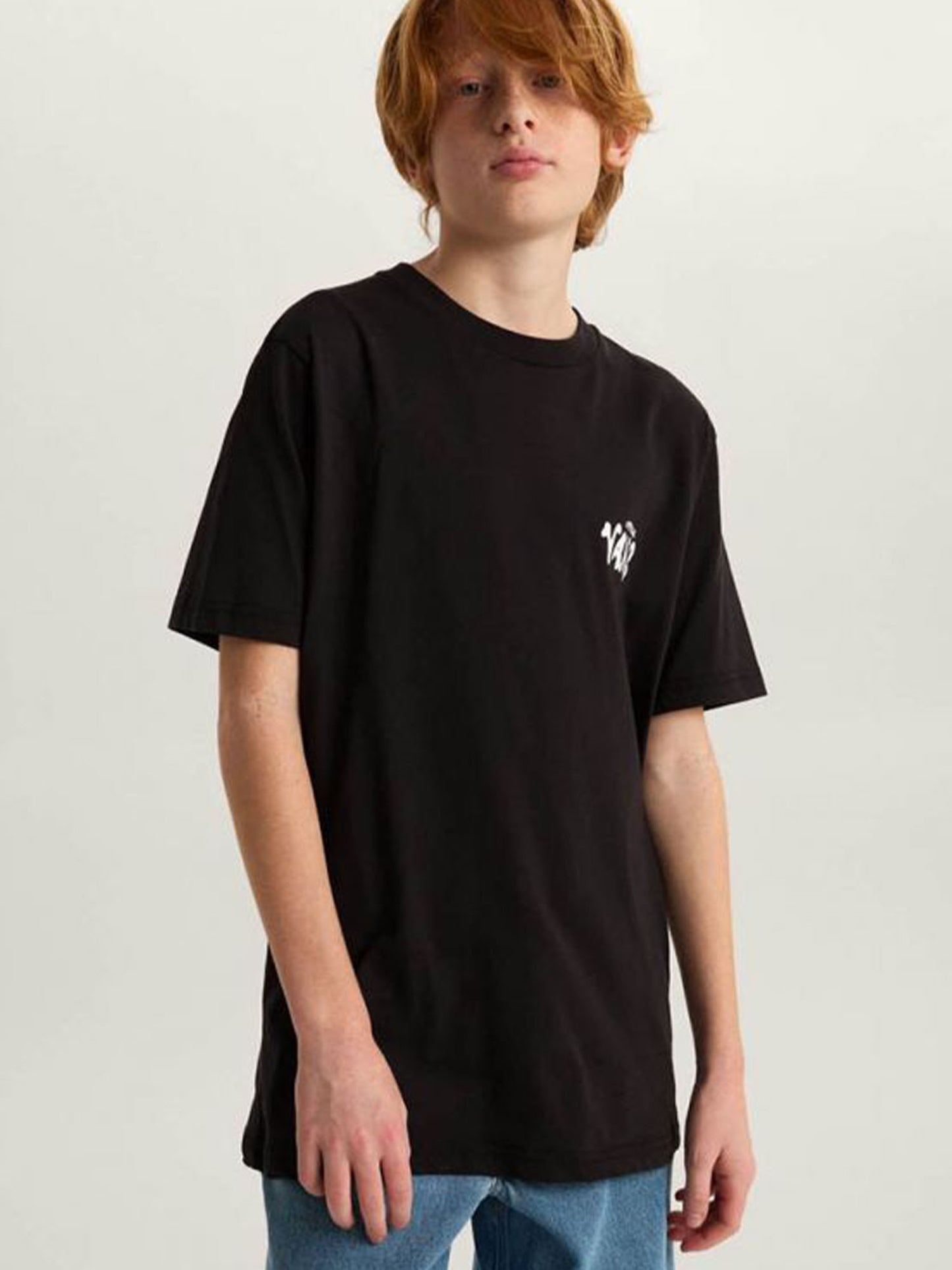 T-shirt nera Vans a maniche corte unisex per bambino