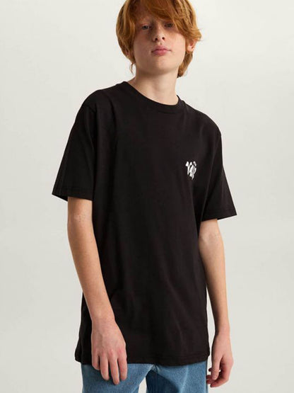 T-shirt nera Vans a maniche corte unisex per bambino