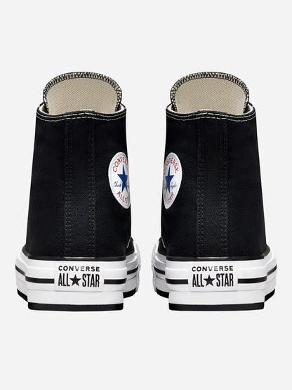 Sneakers Converse Chuck Taylor platform da donna nere