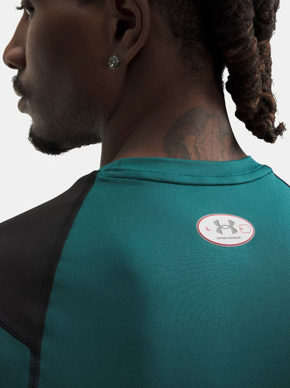 Under Armour Elite, t-shirt tecnica verde per uomo a manica corta