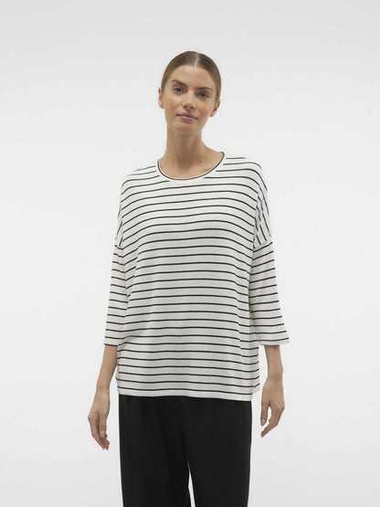 VERO MODA BRIANNA3/4 - BIANCO-NERO