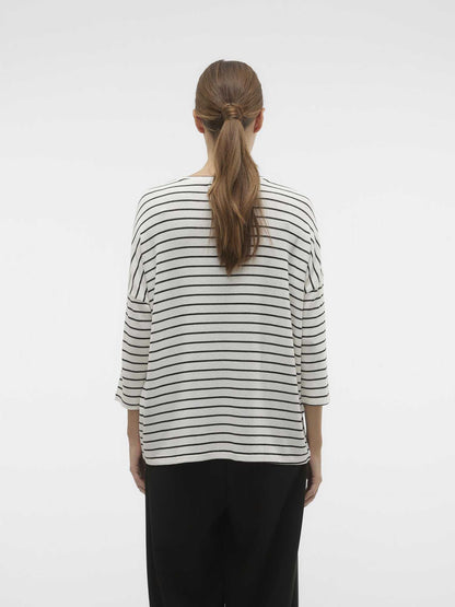 VERO MODA BRIANNA3/4 - BIANCO-NERO